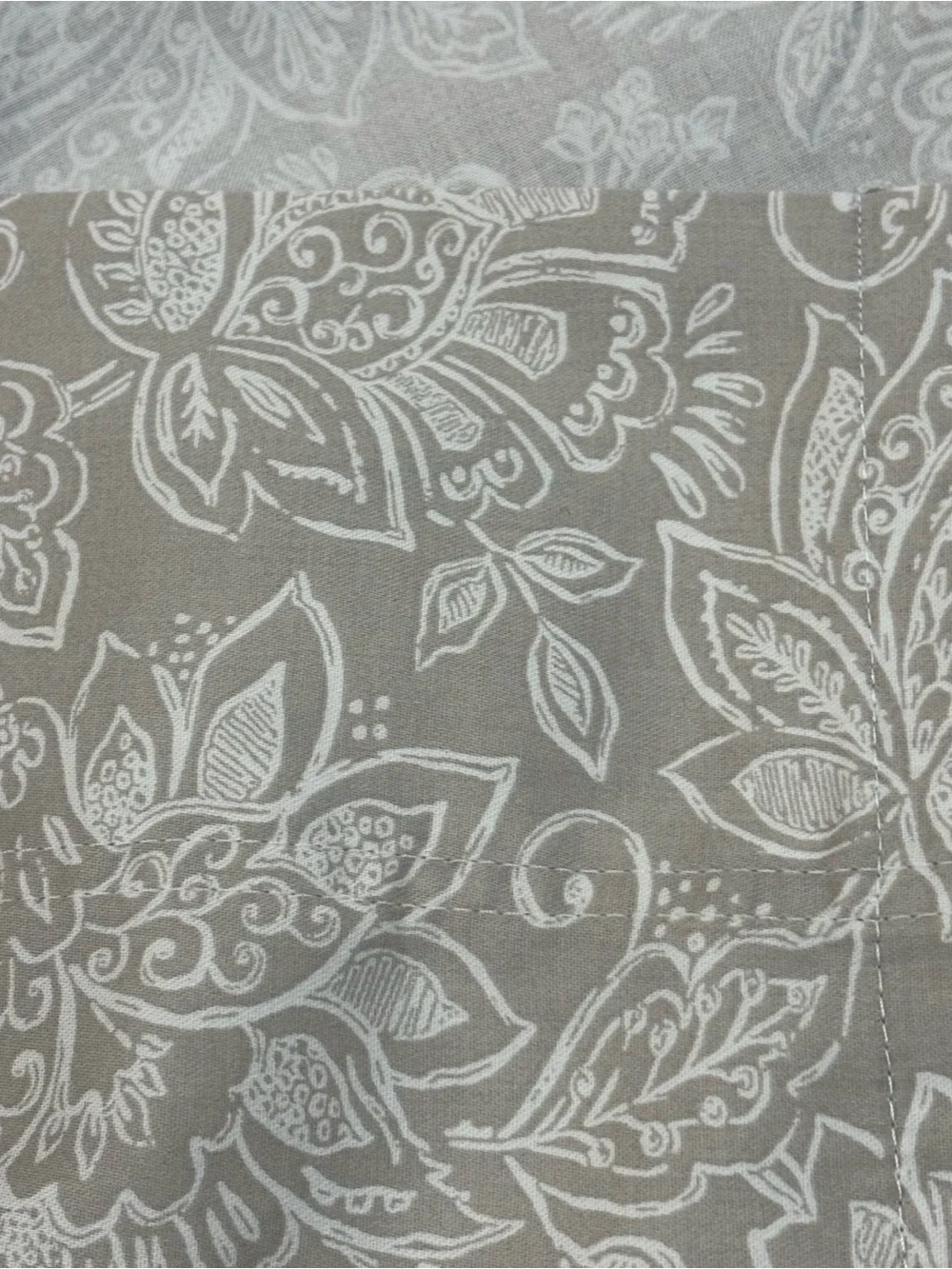 Better Homes And Garden King Size Flat Sheet Gray Floral 100% Cotton